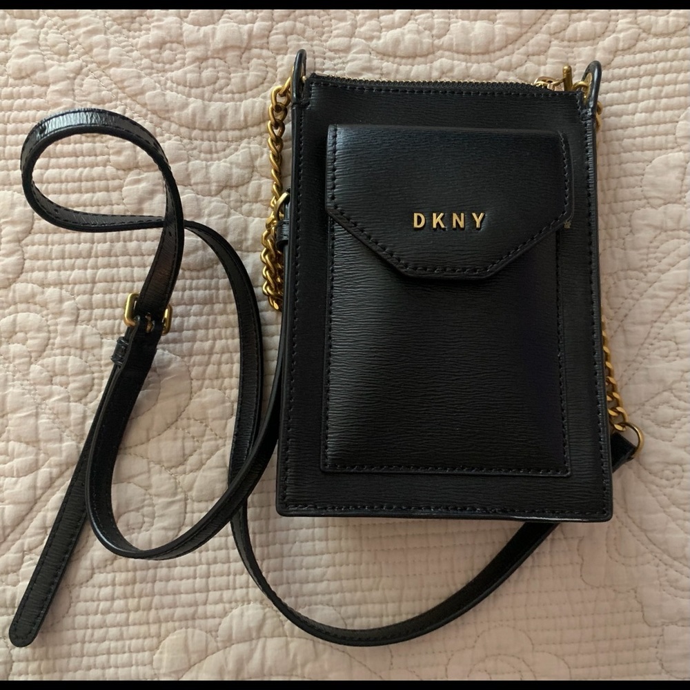 DKNY Black Leather Crossbody